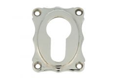 Profilzylinder Rosette elegantes Modell Messing vernickelt