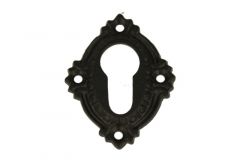 Profilzylinder Rosette Gusseisen schwarz pulverbeschichtet.
