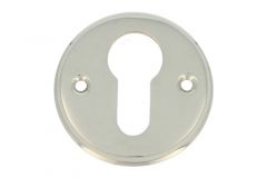 Profilzylinder Rosette rund Messing vernickelt