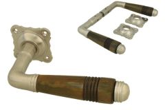 Türgriff Nickel matt mit Griff aus Horn Drückerpaar