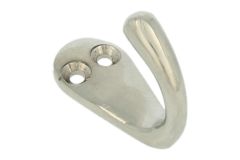 Haken Messing vernickelt. Tiefe 33mm, 17x36mm