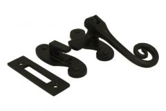 Fensterverschluss schwarz Gusseisen Affe Schwanz 125× 45mm