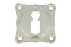 Schlüssel-Rosette elegantes Modell Messing vernickelt