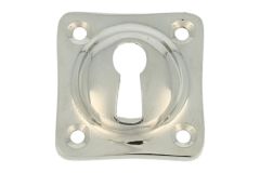 Schlüssel-Rosette Messing vernickelt. Stückpreis