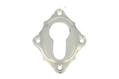 Profilzylinder Rosette Messing vernickelt.