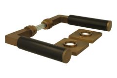 Türgriff "Bauhaus" Messing patiniert Ebenholz