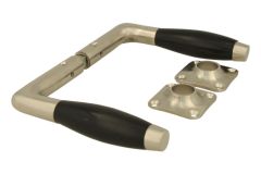 Türgriff schlichte Design Nickel matt Bakelit Drückerpaar