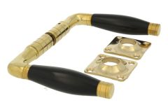 Türgriff Messing poliert Bakelit Drückerpaar (1926)