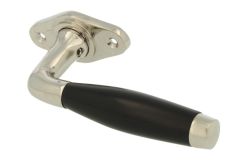 Fenstergriff mit Rosette Messing vernickelt Ebenholz (1932)